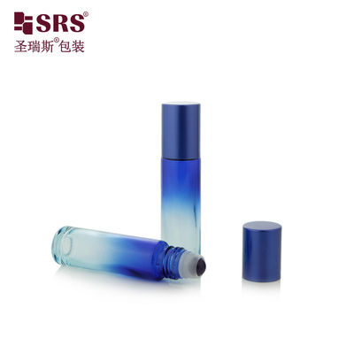 কেনা BLPM-10ml 100% কোন ফুটো ঘন প্রাচীর ছাঁচ অন্ধকার নীল কাঁচের রোলার বোতল সিরাম কসমেটিক প্যাকেজিং জন্য রত্ন পাথর বল সঙ্গে অনলাইনে উৎপাদন