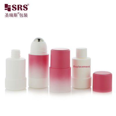 কেনা Rppe(S) -50ml 75ml গ্রেডিয়েন্ট লেপ স্প্রে পিচ গোলাপী সাদা পুনরায় পূরণযোগ্য ডিওডোর্যান্ট জেল রোলার বোতল বড় ইস্পাত ধাতু ম্যাসেজ বল প্যাকেজিং সঙ্গে অনলাইনে উৎপাদন
