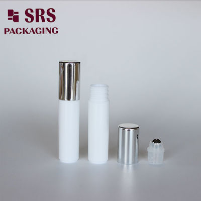 কেনা সিলভার ক্যাপ সহ SRS খালি কসমেটিক 5 মিলি সাদা প্লাস্টিকের রোলার বল বোতল অনলাইনে উৎপাদন