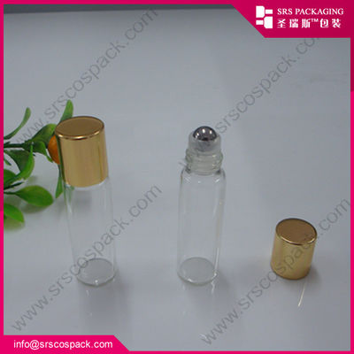 1/6oz 5ml মিনি রোল-অন গ্লাস বোতল প্রয়োজনীয় তেল ধাতু রোলার বল সুগন্ধি সুগন্ধি জন্য