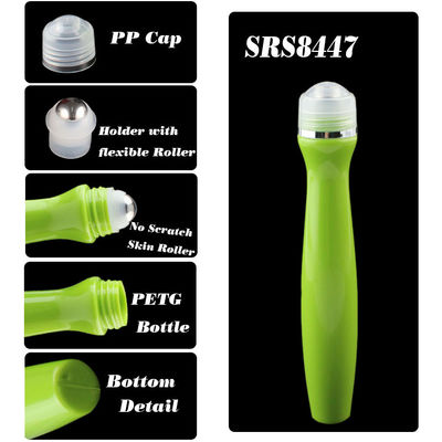 SRS উচ্চ মানের কোন ফুটো 15ml চোখের ক্রিম রোল বোতল প্রয়োগকারী উপর