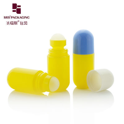 ডিওডোরেন্ট তরলের জন্য RPPA-50ml কাস্টমাইজড হলুদ রোল অন বোতল 50ml ব্লু ক্যাপ সহ