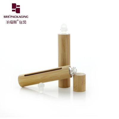 BG(G) -10ML খালি বাঁশের রোলার বোতল উইন্ডো গ্লাস অ্যাপ্লিকেটর বল সহ প্রয়োজনীয় তেলের জন্য বাস্তব কাঠের বাঁশের উপাদান