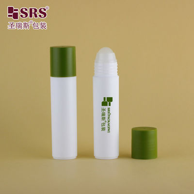 RPP(P) -30ml 1oz সাদা ম্যাট ফ্রিজড বোতল প্লাস্টিকের মধ্যে ম্যাট আর্মি গ্রিন ক্যাপ সহ কসমেটিকের জন্য রোলার বল অ্যাপ্লিকেটর সহ