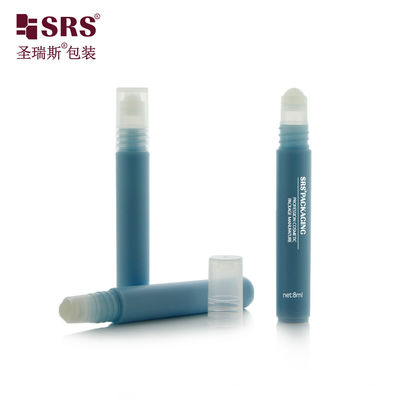 RPPH-8ML কারখানার চকচকে ফ্রিজড ব্লু টিউব কনটেইনার প্লাস্টিকের রোলার বল অ্যাপ্লিকেটর সহ শান্তিকর জেল প্যাকেজিংয়ের জন্য