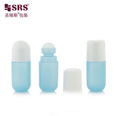RPPA-50ml খালি পিপি প্লাস্টিকের রোলার বোতল নীল গোলাকার শীর্ষ গল গল জন্য