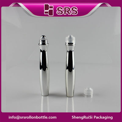SRS প্যাকেজিং প্লাস্টিকের 15ml রৌপ্য রঙের PETG রোল স্টিলের বলের সাথে বোতলে