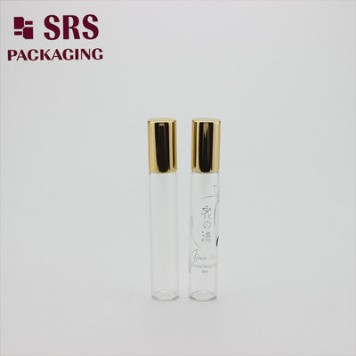 SRS গোল্ড অ্যালুমিনিয়াম ক্যাপ সহ বোতলে খালি 8ml স্বচ্ছ গ্লাস পারফিউম রোল