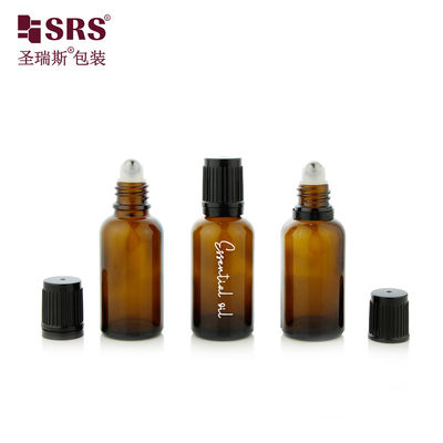 BLPF-30ML খালি অ্যাম্বার গ্লাস রোলার বোতলগুলি শিশু প্রতিরোধী ক্যাপ সহ ইউভি প্রতিরোধী