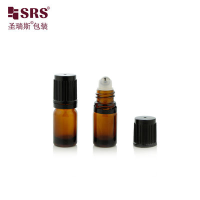 BLPF- 5ml গোলাকার কাঁধ নীল সবুজ অ্যাম্বার গ্লাসের ফায়াল যা তেলের জন্য গ্লাসের বল সহ টেম্পারপ্রুফ ক্যাপ সহ
