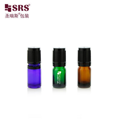BLPF-5ml কাস্টম রঙের সবুজ বোতল পাত্রে TE ক্যাপ রিবেড কালো প্লাস্টিক ক্যাপ গ্লাস রোলার বল গন্ধ জন্য