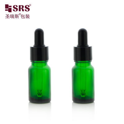 D001-20ml কালো প্লাস্টিকের ড্রপার ক্যাপ সহ খালি সবুজ গ্লাসের বোতল ধারক চুলের তেলের জন্য গ্লাস পাইপেট প্রয়োজনীয় তেল