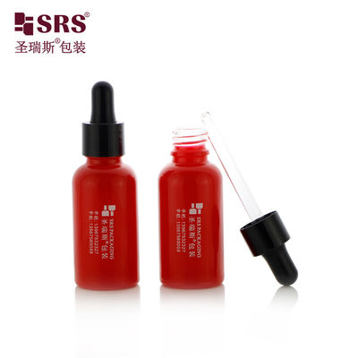 D001-50ml কাস্টম গরম লাল পেট তেল ড্রপার বোতল গ্লাস পাইপেট সঙ্গে চকচকে কালো পিপি প্লাস্টিকের ড্রপার টপ সঙ্গে সংবেদনশীল পেট যত্ন পণ্য জন্য