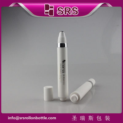 SRS 15ml খালি সাদা রঙের চোখের সিরাম বোতলে বায়ুহীন রোল চাপুন