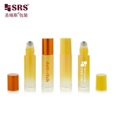 BLPM-10ml মোল্ড গ্লাস রোলার বোতল ম্যাট গ্রেডিয়েন্ট হলুদ রঙ কাস্টমাইজেশন স্টেল বল সঙ্গে বিনামূল্যে নমুনা সুগন্ধি সুগন্ধি জন্য
