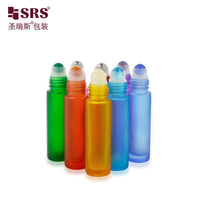 BLPM-10ml কাস্টমাইজযোগ্য মাল্টি রঙের ঘন প্রাচীর ছাঁচ মোল্ড গ্লাস ভয়াল সবুজ রোলার বোতল প্রসাধনী এবং সুগন্ধি তেল অ্যাপ্লিকেশন জন্য রত্ন পাথর বল সঙ্গে