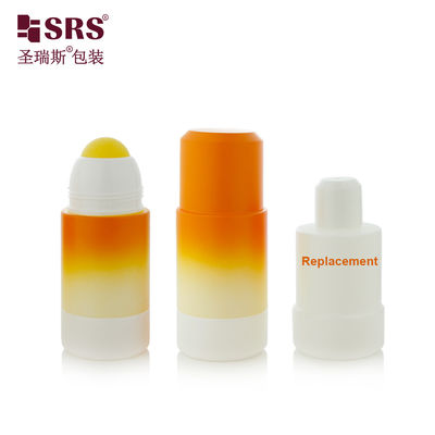 75ML RPPE P কাস্টম গ্র্যাডিয়েন্ট অরেঞ্জ ম্যাট ছাঁচ এস্থেটিক পেশী সান্ত্বনা জেল প্রয়োগের জন্য বোতল উপর খালি রোল