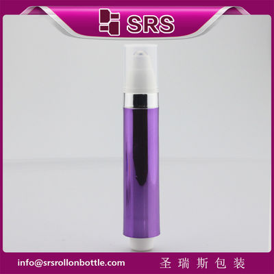 SRS 10ml প্লাস্টিকের খালি বেগুনি রঙের চোখের সিরাম বায়ুহীন রোল বোতলে