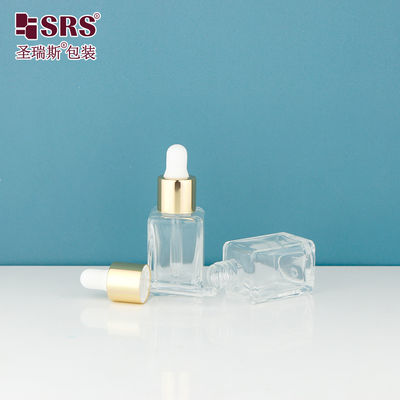 D1877-10ml কাস্টম রঙ এবং ব্র্যান্ডিং অপশন গ্লোসি গোল্ড কাঁধ সাদা সিলিকন বাল্ব মাথা সঙ্গে খালি ড্রপার বোতল সিরাম প্যাকেজিং জন্য বাল্ক অর্ডার জন্য