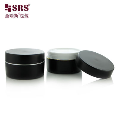 SRSJK-100g ইকো ফ্রেন্ডলি কসমেটিক প্যাকেজিং সলিউশন পুরুষদের কসমেটিক কালো 100g ক্রিম জার প্লাস্টিকের মধ্যে শরীরের স্ক্রাবের জন্য
