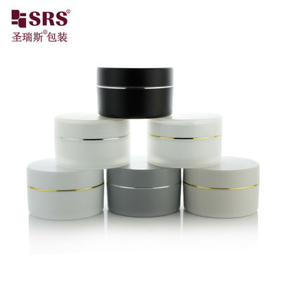 SRSJK-100g কসমেটিক ব্যবহার 100g পিপি পিসিআর পুনর্ব্যবহার কালো ধূসর পুরুষ মুখের যত্ন প্যাকেজিং প্লাস্টিকের জার সেট ঢাকনা সঙ্গে দাড়ি ক্রিম জন্য