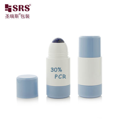 RPPE 50ml বড় আকারের রিফিল টাইপ পিপি প্লাস্টিক রোলার বোতল প্রাকৃতিক শক্তি রত্ন রোলার বল ম্যাসেজ জন্য