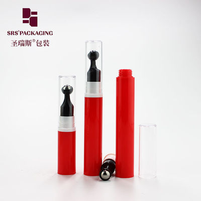 খালি 5ml 10ml 12ml 15ml প্লাস্টিকের লাল রঙের প্রেস চোখের সিরাম বায়ুহীন পাম্প বোতল