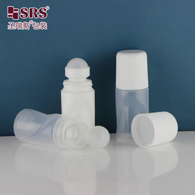 RPPB-50ml হোয়াইট রোল অন অ্যারোমাথেরাপি বোতল খালি সাদা স্ক্রু ক্যাপ সহ পরিষ্কার