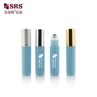 RPA-5ML সিলভার টপ মেটাল রোলার বল সহ নীল খালি প্লাস্টিকের রোলার বোতল