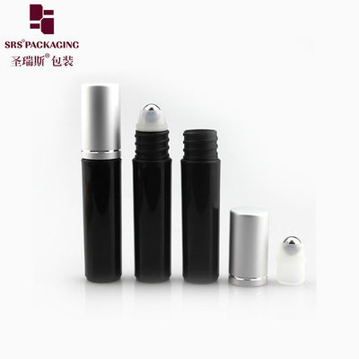 RPA-5ML কালো রোলার বোতল ফ্রিজড ফিনিস উপলব্ধ 5 মিলি রোলার বল কন্টেইনার স্টিলের বল স্ক্রু ক্যাপ সহ ধাতুতে