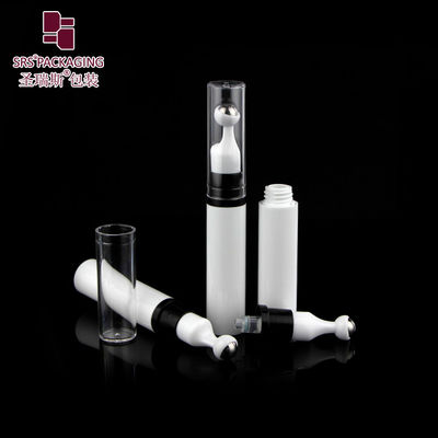 A0031-10ML বায়ুহীন পাম্প হেড সহ সাদা রোল অন স্টেইনলেস স্টিল রোলার বল সাদা চোখের সিরাম বোতল প্রসাধনী প্যাকেজিং