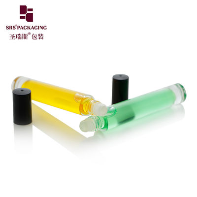 GB1-10ml খালি রোল অন গ্লাস বোতল কালো প্লাস্টিকের ক্যাপ