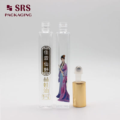 GB2-10ml স্কয়ার পারফিউম গ্লাস রোলার বল কনটেইনার 3 ডি প্রিন্টিং প্যাটার্ন সহ খালি