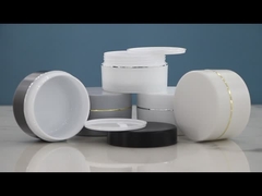 SRSJK-100g 150g 200g 250g সাদা প্লাস্টিকের ইকো-বন্ধুত্বপূর্ণ জার ডাবল ওয়াল ফ্রিজড মোল্ড ইনজেকশন কন সহ